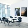 Spannstoff Wanddekoration SET 40 x 40 Wald Sonnenaufgang