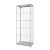 Glasvitrine 800x2000x400 silber vorne verriegeln