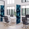 Textil Raumteiler Deko 85-200 Doppel Kaktus Blau ECO