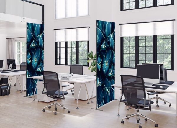 Textil Raumteiler Deko 85-200 Doppel Kaktus Blau ECO