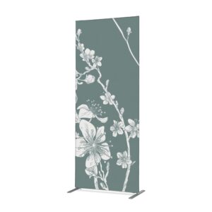 Textil Raumteiler Deko 85-200 Abstrakte Japanische Kirschblüte Grün