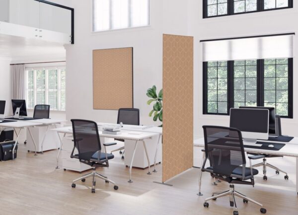 Textil térelválasztó Deco 85-200 ECO, kétoldalas, hatszög minta, bézs (I12)