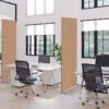 Textil térelválasztó Deco 85-200 ECO, kétoldalas, hatszög minta, bézs (I12)