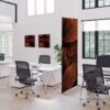 Textile Room Divider Deco 85-200 Double Botanical Red/Rust Leaves