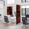 Textile Room Divider Deco 85-200 Double Botanical Red/Rust Leaves