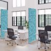 ZBSLIM085-200-DSI1ECO_2.jpg Textil térelválasztó Deco 85-200 ECO, kétoldalas, pötty minta, kék (I1)