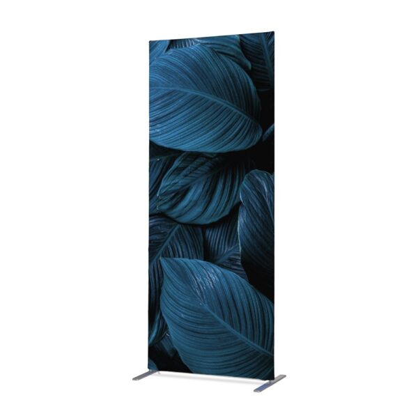Textil Raumteiler Deko 85-200 Doppel Botanische Blätter Blau ECO