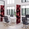 Textil térelválasztó Deco 85-200, kaktusz minta, piros (I821)