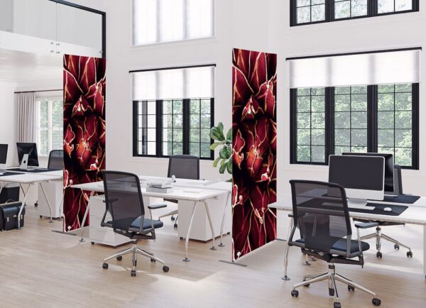 Textil térelválasztó Deco 85-200, kaktusz minta, piros (I821)