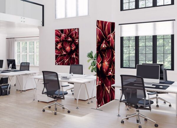Textil térelválasztó Deco 85-200, kaktusz minta, piros (I821)