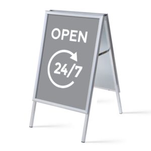 A-Board A1 Complete Set Open 24/7 Grey English